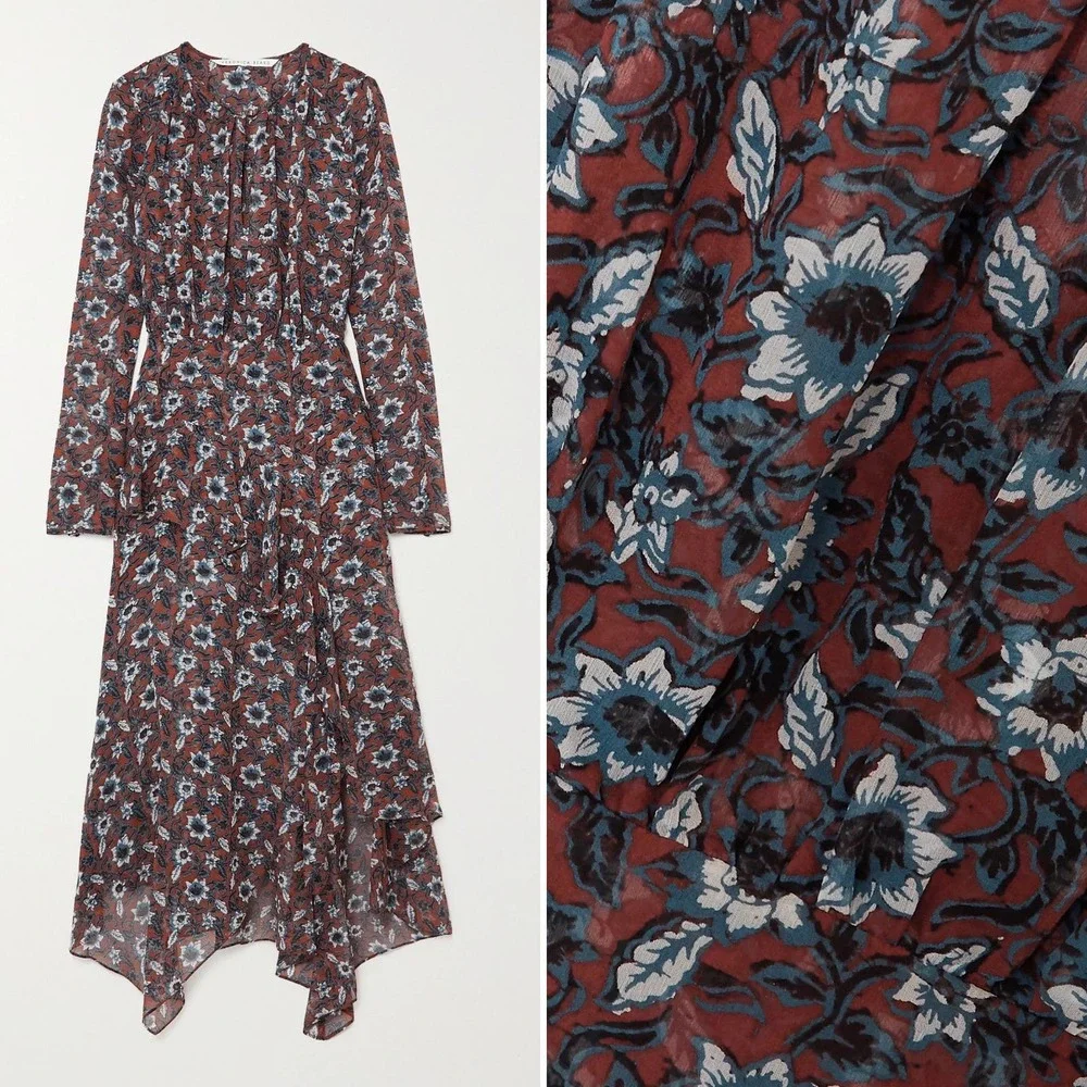 Veronica Beard Sazan Runway Asymmetric Ruffled Silk Chiffon Midi Dress Size 6 - Picture 13 of 13